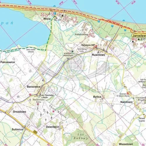 Wybrzeże Bałtyku II. Mrzeżyno - Kołobrzeg - Jarosławiec. Mapa turystyczna wydawnictwa ArtGlob. Fragment 2