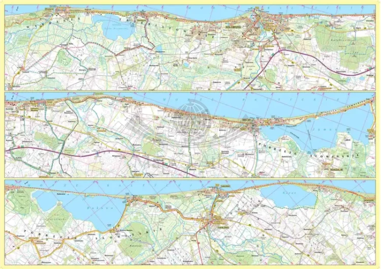 Wybrzeże Bałtyku II. Mrzeżyno - Kołobrzeg - Jarosławiec. Mapa turystyczna wydawnictwa ArtGlob. Fragment 3