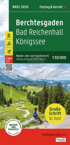 Berchtesgaden, Bad Reichenhall, Konigssee / Jezioro Królewskie, Bawaria. Mapa turystyczna WKXL 3050 wydawnictwa Freytag & Berndt. Okładka