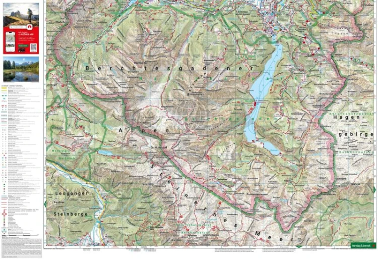 Berchtesgaden, Bad Reichenhall, Konigssee / Jezioro Królewskie, Bawaria. Mapa turystyczna WKXL 3050 wydawnictwa Freytag & Berndt. Mapa