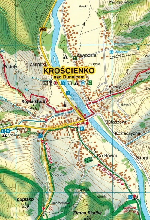 Pieniny Polskie i Słowackie. Laminowana mapa turystyczna wydawnictwa WIT. Fragment 2