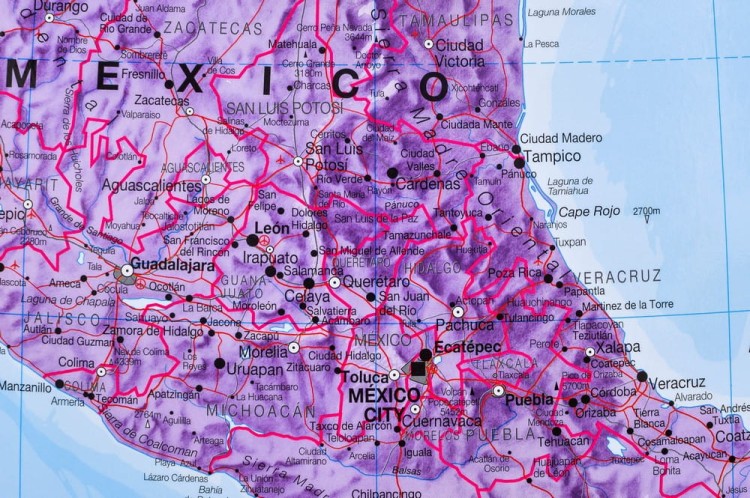 Ameryka Północna 1:7 000 000. Mapa ścienna polityczna wydawnictwa Maps International. Fragment 7