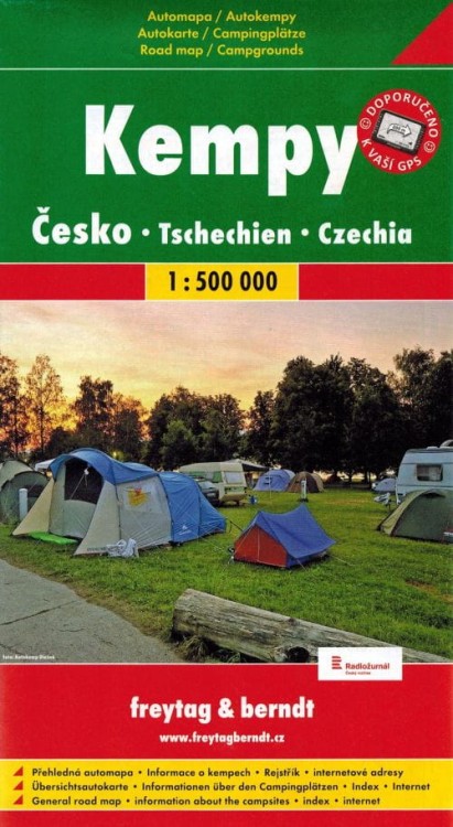 Czechy 1:500 000. Mapa samochodowa kempingów wydawnictwa Freytag & Berndt. Okładka