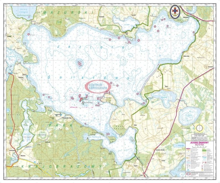 Jezioro Śniardwy 1:25 000. Wodoodporna mapa żeglarska. Strona 1