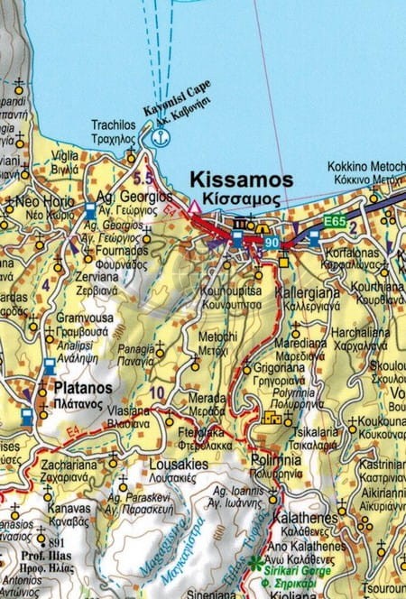 Kreta 1:150 000. Laminowana mapa samochodowo-turystyczna wydawnictwa ExpressMap. Fragment 2
