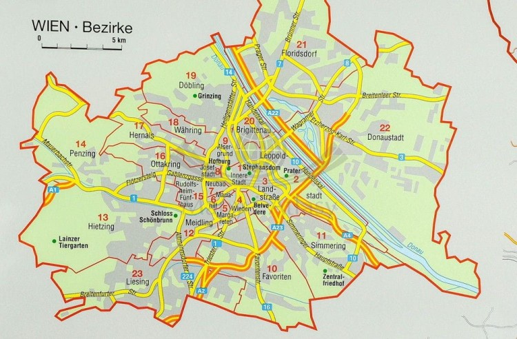 Austria 1:620 000. Mapa kodowa w ramie drewnianej wydawnictwa Stiefel. Fragment 7