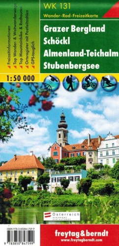 Grazer Bergland, Schockl, Almenland-Teichalm, Stubenbergsee. Mapa turystyczna WK 131 wydawnictwa Freytag & Berndt. Okładka