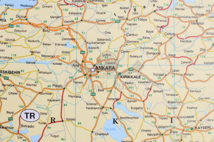 Europa 1:3 500 000. Mapa ścienna polityczno-drogowa. Fragment 4