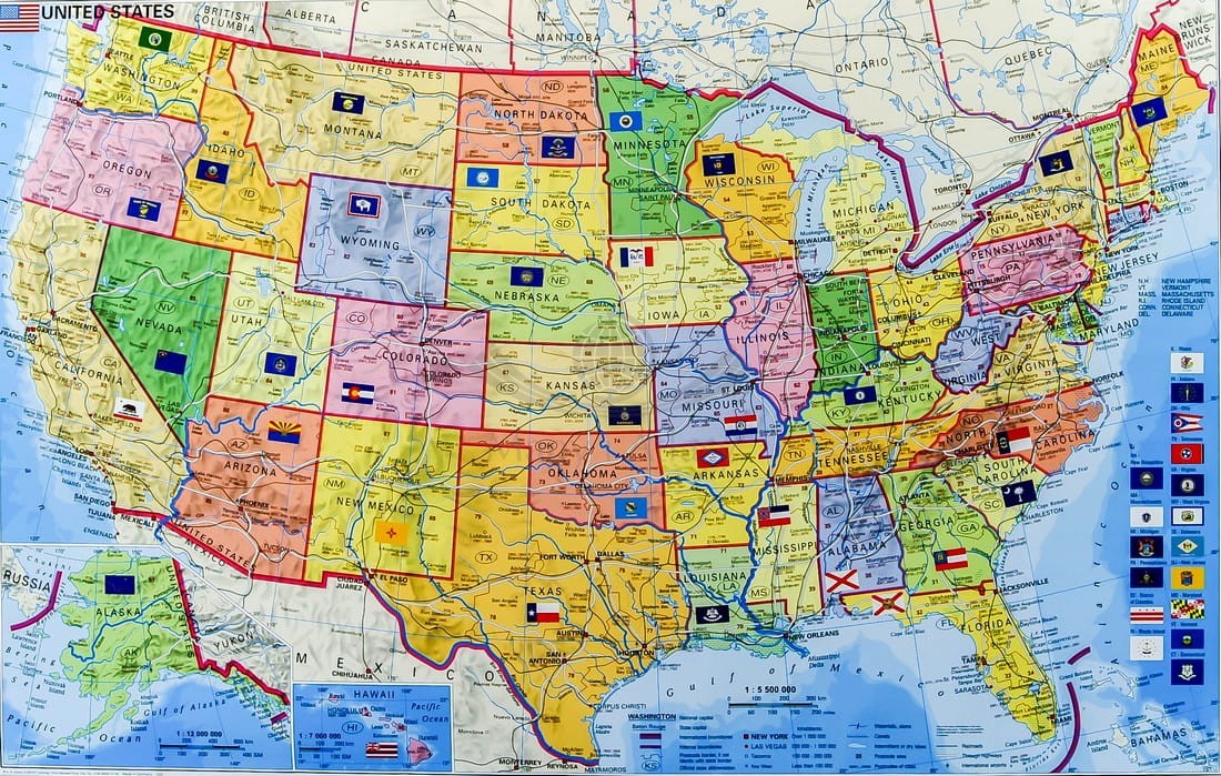USA 1:5 500 000. Mapa kodowa. Wersja do wpinania. ST