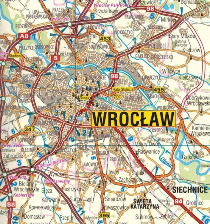Dolny Śląsk. Mapa samochodowo-krajoznawcza wydawnictwa Galileos. Fragment 3