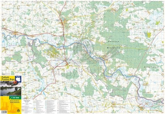 Podlaski Przełom Bugu. Laminowana mapa turystyczna wydawnictwa Agencja TD. Całość