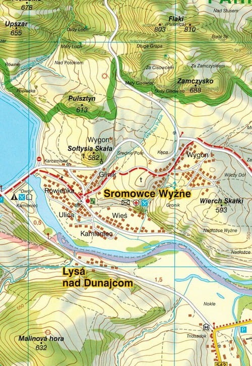 Pieniny Polskie i Słowackie. Laminowana mapa turystyczna wydawnictwa WIT. Fragment 1