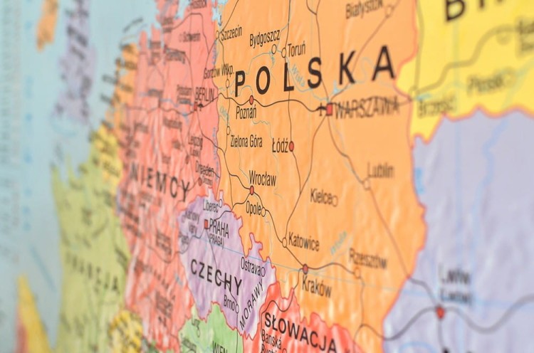 Europa 1:4 000 000. Mapa ścienna polityczna wydawnictwa Meridian. Fragment 3