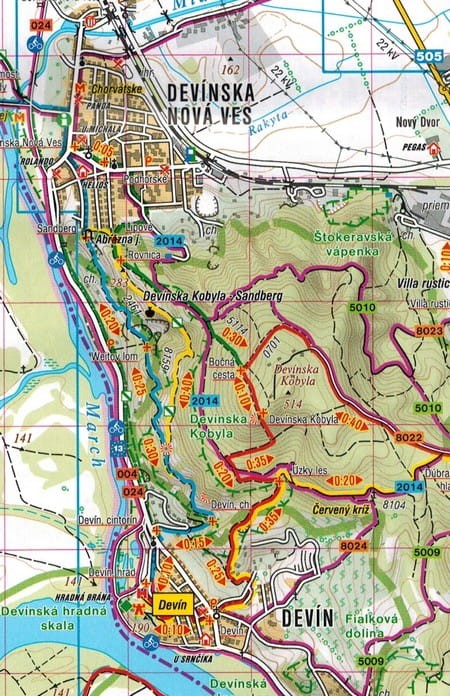 Bratysława i okolice. Plan miasta / Mapa turystyczna wydawnictwa Freytag & Berndt. Fragment 2