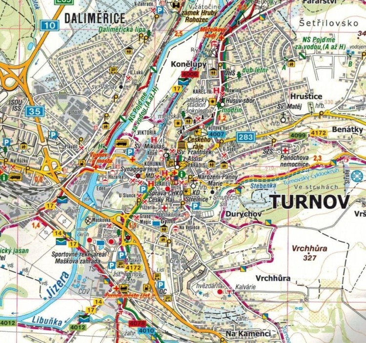 Czeski Raj 1:25 000. Mapa turystyczna 722 wydawnictwa Shocart. Fragment 3