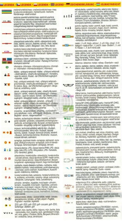 Małe Karpaty, Zagórze, Bratysława / Zahorie, Bratislava. Mapa turystyczna 224 wydawnictwa Shocart. Legenda