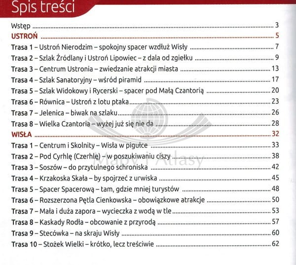 Ustroń i Wisła. Miniprzewodnik turystyczny wydawnictwa Compass. Spis treści