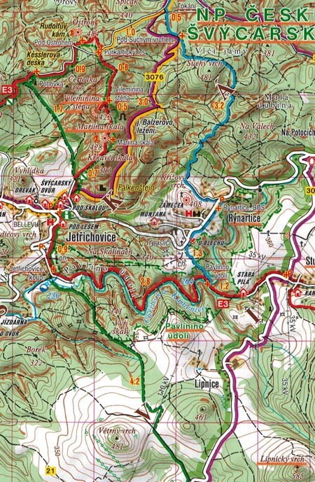 Góry Łużyckie / Luzicke Hory. Mapa turystyczna 04 wydawnictwa Shocart. Fragment 2