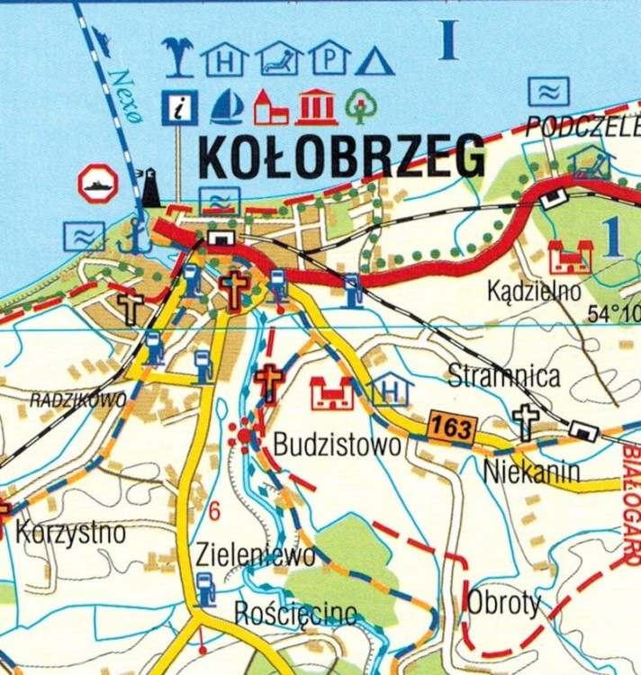 Pobrzeże Szczecińskie 1:150 000. Mapa turystyczna / Plan miast wydawnictwa BiK. Fragment 2