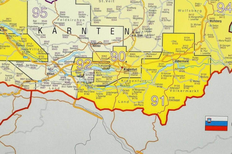 Austria 1:620 000. Mapa kodowa w wersji do wpinania wydawnictwa Stiefel. Fragment 5