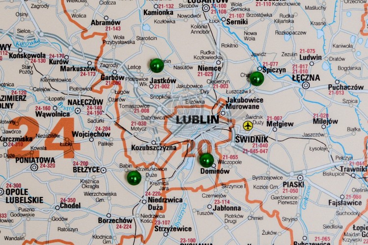 Znaczniki do map ściennych. Kolor zielony. 54 sztuk (2).jpg
