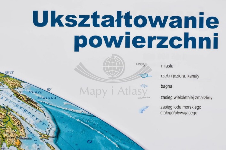 Świat. Mapa polityczna i fizyczna. Podkładka na biurko. Fragment 10