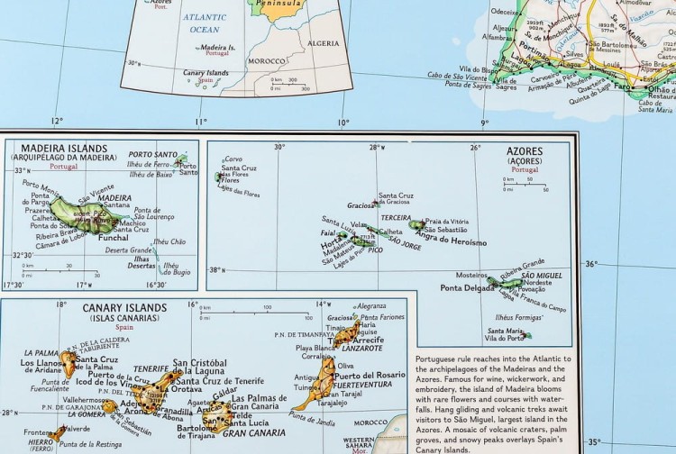 Hiszpania i Portugalia 1:2 074 000. Mapa w wersji do wpinania. Wydawnictwo: National Geographic. Fragment 9