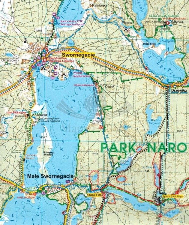Kaszuby dla rowerzystów i piechurów 1:60 000. Wodoodporna mapa turystyczna wydawnictwa Galileos. Fragment 1