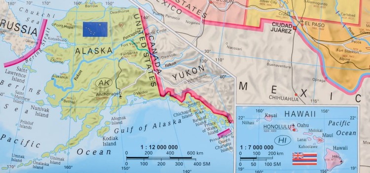 Stany Zjednoczone / USA 1:5 500 000. Mapa ścienna administracyjna z kodami pocztowymi. Fragment 6