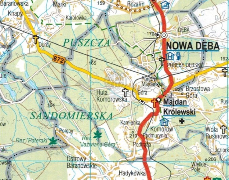 Województwo podkarpackie 1:250 000. Laminowana mapa administracyjno-turystyczna wydawnictwa BiK.  Fragment 2