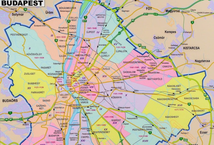 Węgry 1:400 000. Mapa ścienna kodowa wydawnictwa Stiefel. Karton boczny - fragment