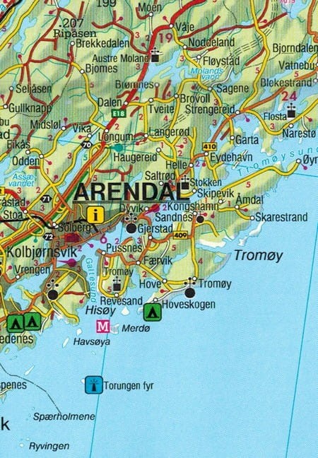 Norwegia Południowa. Oslo, Bergen, Stavanger 1:250 000. Mapa samochodowo-turystyczna /1/  wydawnictwo Freytag & Berndt. Fragment 2