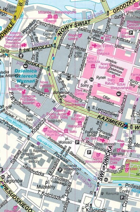 Wrocław 1:22 500. Mapa / Plan miasta wydawnictwa ExpressMap. Fragment 2