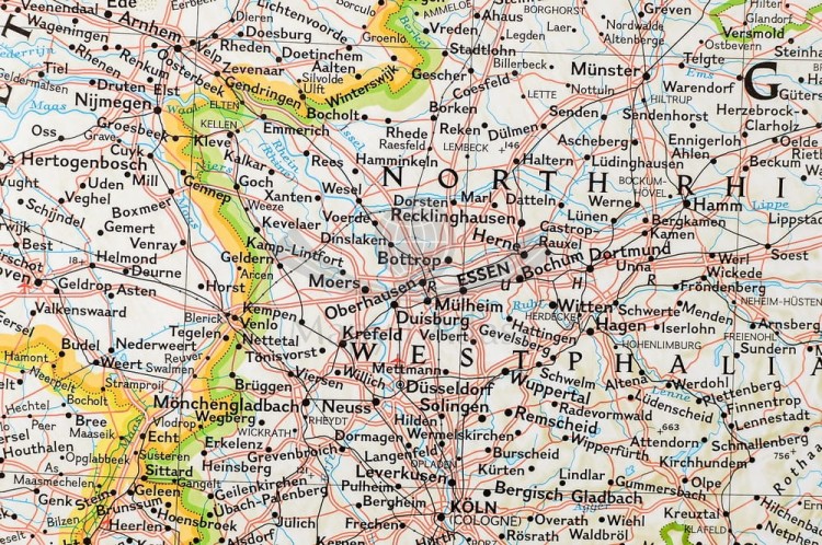 Niemcy 1:1 375 000. Mapa w ramie drewnianej wydawnictwa National Geographic. Fragment 1