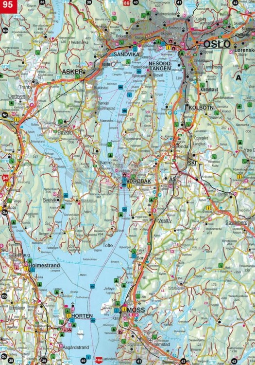 Norwegia 1:250 000 / 1:400 000. Atlas turystyczno-samochodowy wydawnictwa Freytag & Berndt. Przykładowy arkusz 3