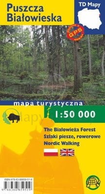 Puszcza Białowieska 1:50 000. Laminowana mapa turystyczna. TD Mapy