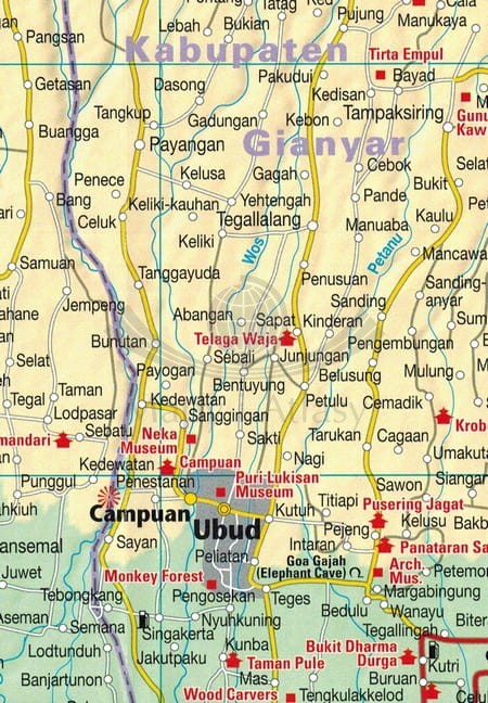 Bali, Lombok, Komodo. Mapa samochodowo-turystyczna wydawnictwa Freytag & Berndt. Fragment 2