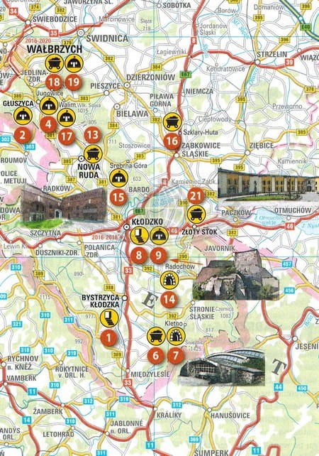 Polska 1:1 000 000. Mapa podziemnych tras turystycznych wydawnictwa Euro Pilot. Fragment 1