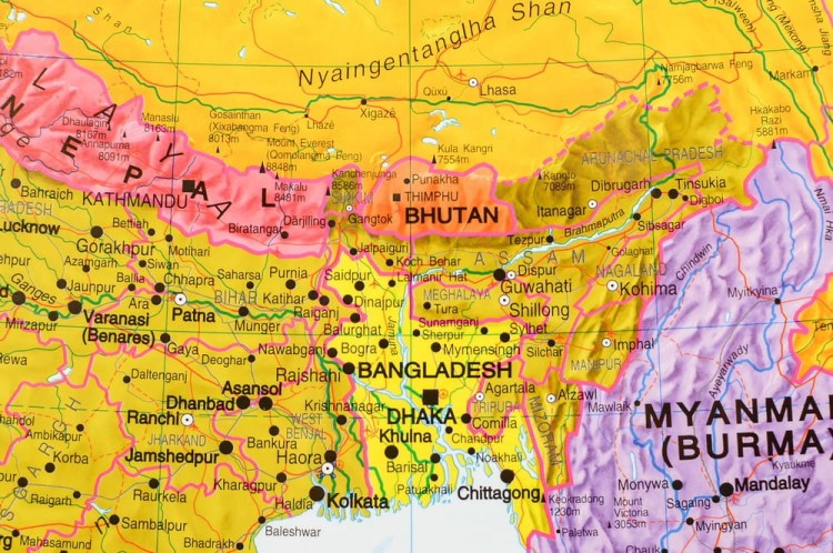 Azja 1:11 000 000. Mapa ścienna polityczna wydawnictwa Maps International. Fragment 3