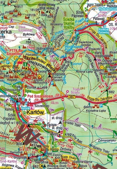 Góry Stołowe, Wałbrzyskie, Kamienne 1:50 000. Mapa turystyczna wydawnictwa Sygnatura. Fragment 1