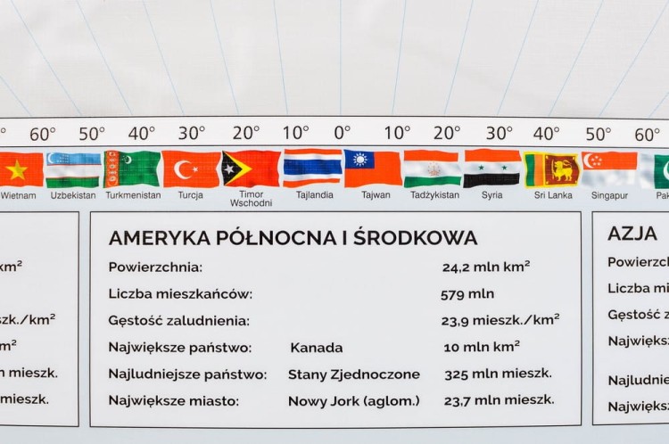 Świat 1:26 000 000. Dwustronna mapa ścienna wydawnictwa Meridian. Polityczna. Fragment 8