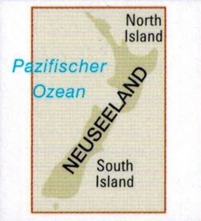 Nowa Zelandia 1:1 000 000. Wodoodporna mapa samochodowo-turystyczna wydawnictwa Reise Know-How. Fragment 1