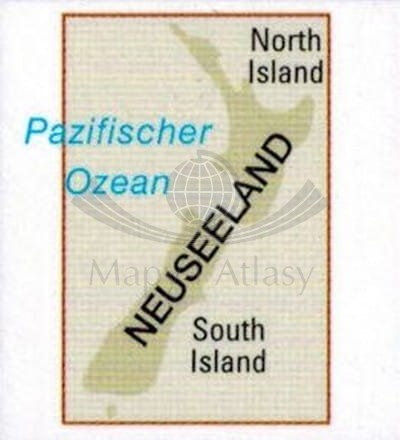 Nowa Zelandia 1:1 000 000. Wodoodporna mapa samochodowo-turystyczna wydawnictwa Reise Know-How. Fragment 1