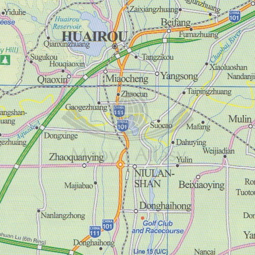 Pekin. Wielki Mur Chiński. Plan miasta / Mapa samochodowa wydawnictwa ITMB. Fragment