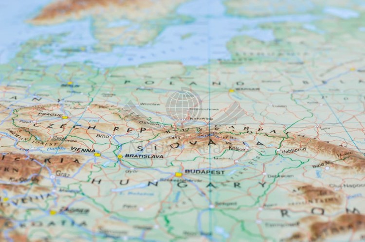 Europa 1:7 000 000. Mapa plastyczna, fizyczna. Producent: Global-Map. Fragment 5