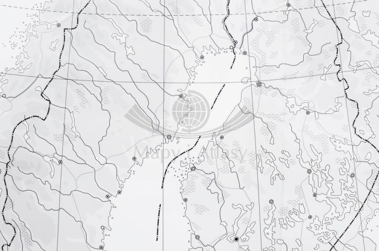 Europa 1:3 300 000. Dwustronna mapa ścienna. Strona konturowa (do ćwiczeń) - fragment 1