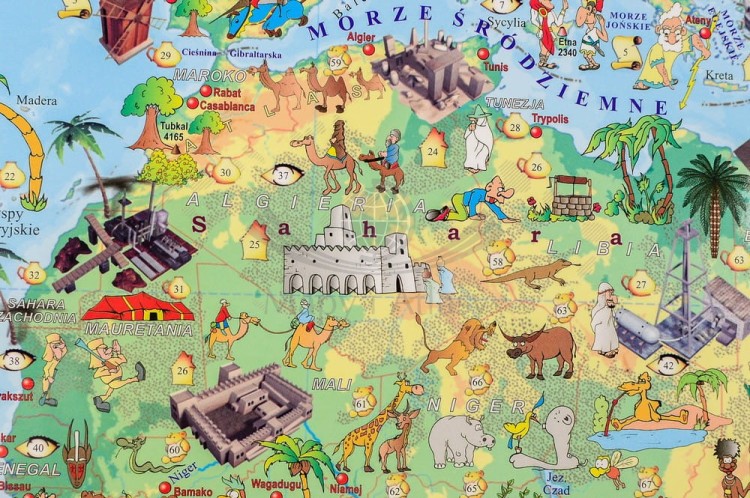 Świat w obrazkach. Mapa ścienna dla dzieci. Wydawnictwo Piętka. Fragment 5