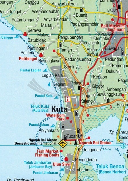 Bali, Lombok, Komodo. Mapa samochodowo-turystyczna wydawnictwa Freytag & Berndt. Fragment 1