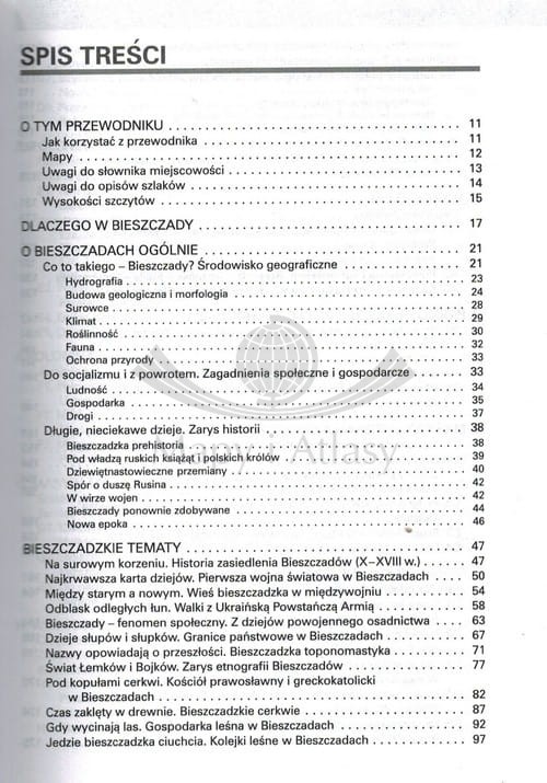 Bieszczady. Przewodnik dla prawdziwego turysty wydawnictwa Rewasz. Spis treści 1