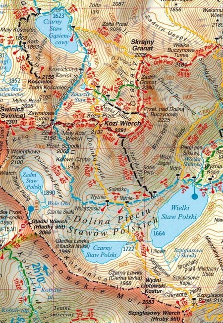 Tatry Polskie i Słowackie 1:40 000. Mapa turystyczna wydawnictwa Gauss. Fragment 1